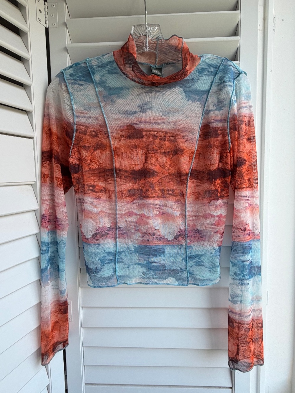 Wild Fable sheer long sleeve mesh top in medium